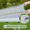 thumbnail image 6 of White Cartoon Unicorn Rainbow Heart Star Pattern Square Fitted Tablecloth with Elastic Edge,Square Table Cover,Washable Elastic Table Cover for Home Kitchen Party Decor 34"x34", 6 of 6