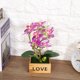 thumbnail image 3 of Artificial de madera en maceta Bonsai Faux flor planta Home Office Decor (púrpura), 3 of 7
