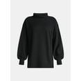 thumbnail image 5 of Time and Tru Women's Ottoman Ribbed Pullover Top with Long Sleeves, Size XS-XXXL, 5 of 5