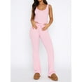 thumbnail image 3 of Cenuakty Women Casual Pants Set Vintage Ribbed Solid Color Sleeveless Pants 2 Piece Outfits Loungewear, 3 of 7