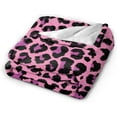 thumbnail image 2 of Dark Pink Leopard Throw Blanket for Couch Sofa Bed 80" X 60", Queen Size Fuzzy Soft Plush Throws for Adults, Lightweight Cozy Summer Autumn Blankets All Seasons, 2 of 6