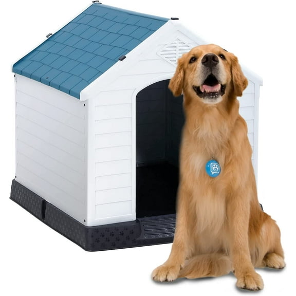 Large Dog House,Outdoor Dog Kennel,Insulated Dog House Pet Puppy Shelter for Small Medium Large Dogs Waterproof with Air Vents&Elevated Indoor Outdoor