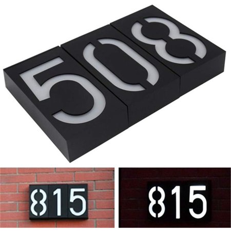 Lighted House Number Solar Battery Wall Mount Doorplate Lamp (0 ...