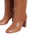 thumbnail image 3 of FSJ Women Classic Knee High Boots Stretch Pull On Round Closed Toe Long Boots Chunky High Heel Wide Calf Ladies Dress Party Shoes Size 14 Brown, 3 of 3
