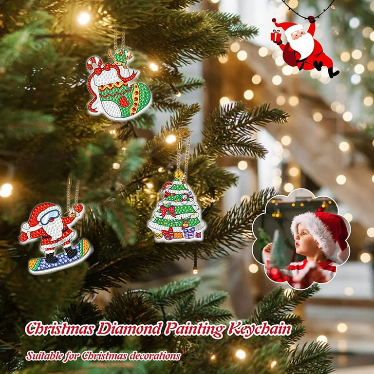 Diamond Painting Kits Advent Calendar 2022 for Kids 24 Day Countdown  Christmas Gifts Diamond Keychain Christmas Tree Ornaments 