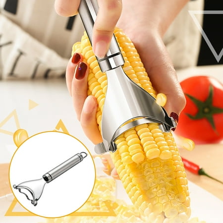 

Stainless Steel Corn Slicer Peeler Kitchen Tool Thresher Strip Remover Cutter Cob