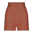 thumbnail image 4 of POROPL Shorts for Women Solid Suit Pant with Pockets Waisted Shorts with Belt, 4 of 6