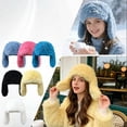 thumbnail image 2 of Yungyresw Womens Plush Trapper Hat Solid Color Y2K Cute Warming Hat Fall Winter Outdoor Skiing Comfortable Soft Warm Cap Black, 2 of 3