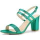 thumbnail image 1 of Sandalias De La Correa del Tobillotalón De Bloque Punta Abierta Talón Abierto para Mujeres Verde 41, 1 of 6