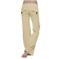 thumbnail image 7 of Women's Wide Leg Yoga Pants High Waisted Cargo Flare Lounge Pants Plus Size Stretch Bootcut Sweatpants with Pockets, 7 of 7