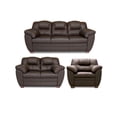 thumbnail image 1 of Sala de Piel Genuina, Sofa, Love y Sillón, 3 Piezas, Mod. Toscana, Chocolate, 1 of 8