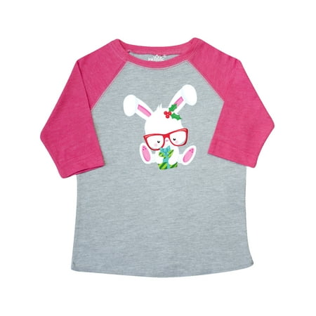 

Inktastic Christmas Rabbit Hipster Rabbit With Glasses Gift Toddler Boy or Toddler Girl T-Shirt