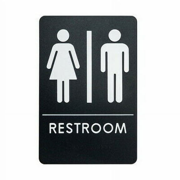 Rock Ridge Unisex Restroom Sign ADA-Compliant Bathroom Door Sign, Office Business Restaurant, Made in USA, Pack of 12
