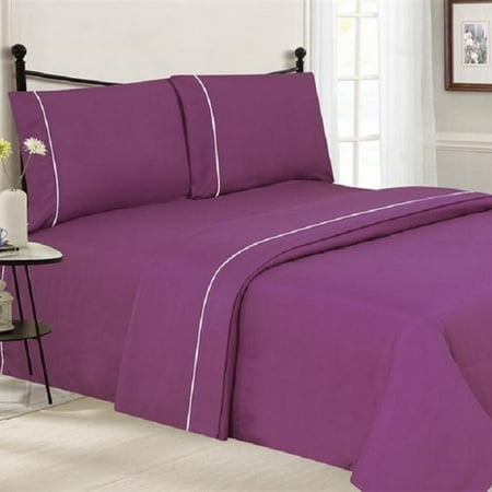 - J&V Textiles 4 Piece Ultra Luxe Wrinkle Free Embossed Pipeline Sheet Set
