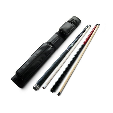 Jump Cue Pocket Champion Black Spider Billiard Pool Cue 21 oz, Wine Nemesis Jump and break cue 21 oz, 2X2 Black Case ()