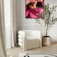 thumbnail image 2 of Curves Cream Velvet Lounge Chair, 2 of 4