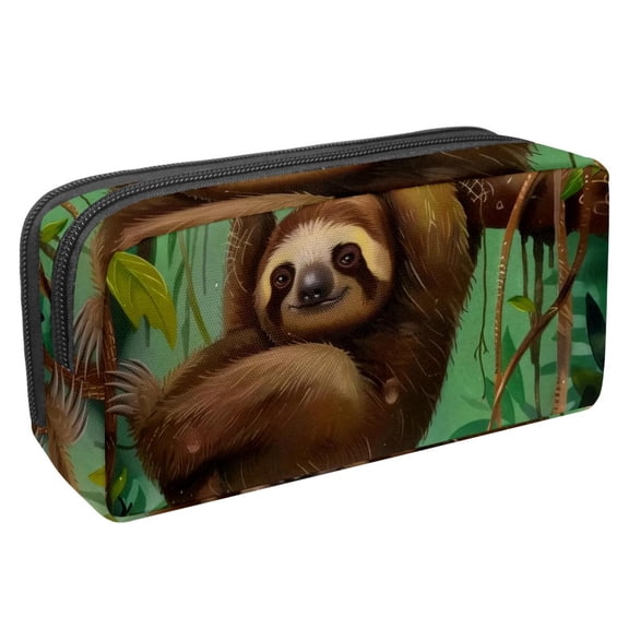 PhooArto Pencil Case, Sloth Forest Tree Large Capacity Pencil Pouch Stationery Pen Bag