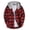 Red with Navy Blue, variant on Men's Plaid Hooded Hipster Hoodies Long Sleeve Fleece Shirts Drawstring Jacket