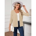 thumbnail image 2 of HOWCOME Women's Lightweight Button-Up Cardigan Soft Knit 3/4 Sleeve Sweater Casual Layer, Beige 2XL, 2 of 7