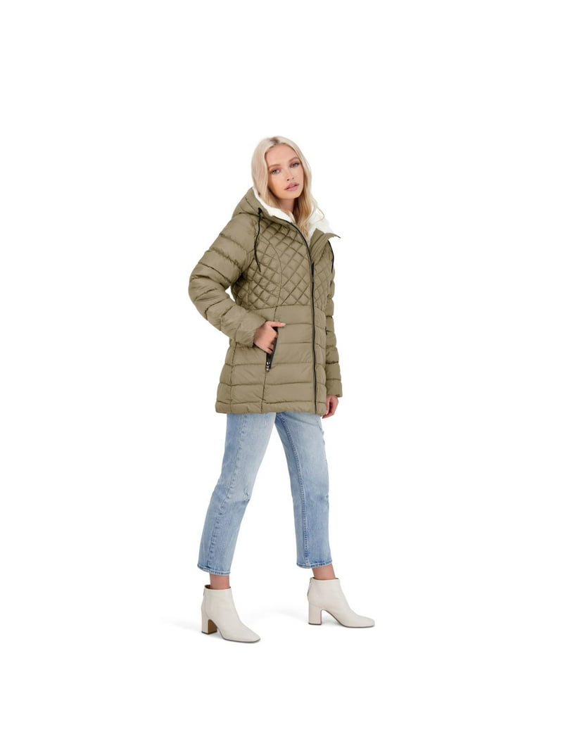 Steve Women's Glacier Shield Puffer Coat Faux Fur Lining Walmart.com