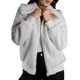 thumbnail image 1 of Jess por Meiko Chaquetas de Mujer de Manga Larga con Cuello Oversized, Bolsillos Frontales, Chaqueta Bomber de Felpa con Cierre, XS Blanca, 1 of 6