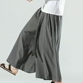 thumbnail image 6 of Mens Pants Summer Thin Loose Big Leg Wide Leg Large Solid Leisure Flare Trousers, 6 of 9