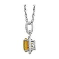 thumbnail image 2 of 925 Sterling Silver Citrine Citrine and .01 Dwt Diamond Necklace Pendant Necklace for Women, 2 of 2