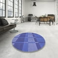 thumbnail image 4 of Ahgly Company Machine Washable Indoor Round Transitional Sky Blue Area Rugs, 5' Round, 4 of 7