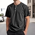 thumbnail image 2 of Henley Shirts for Men Summer Casual Short Raglan Sleeve Crewneck Relaxed Fit Athletic Tshirts Mens Tees, 2 of 5