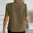 thumbnail image 4 of Cilsoka Blouses for Women Dressy Casual V Neck Summer Short Sleeve Button Down Shirts Business Work Tops S-XXL, 4 of 5