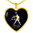 thumbnail image 1 of Libra Constellation Horoscope Zodiac Necklace 18k Gold Heart Pendant 18-22", 1 of 3