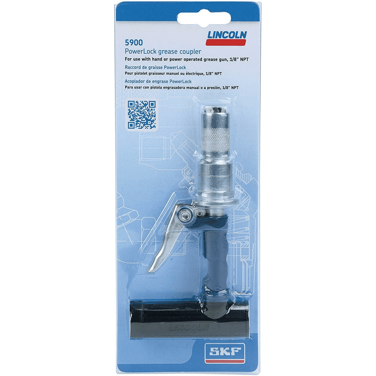 Lincoln 5900 PowerLock Heavy Duty Lever Action Quick Connect Grease Coupler