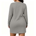 thumbnail image 5 of Nugftut Womens Plus Size Nightgowns Long Sleeve Crewneck Pajamas Soft Comfortable Nightgownws, 5 of 7
