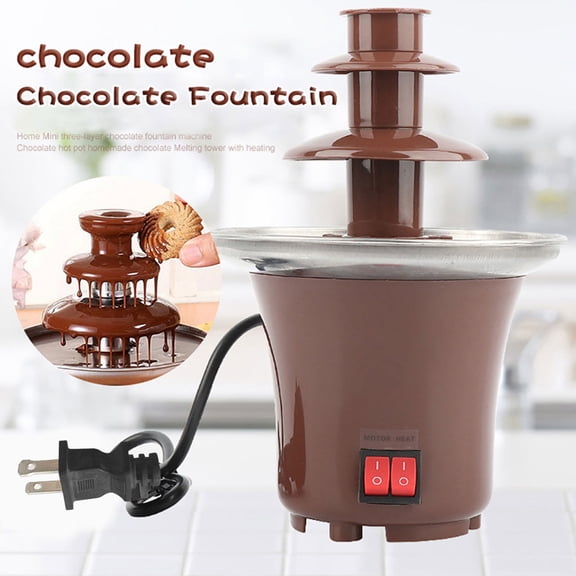 Easy-Clean Temperature-Controlled Three-Layer Chocolate Fountain - Hot Melt Machine for Family Baking Gatherings & Dessert Making, Perfect Year of the Horse & Kitchen Necessity, Brown