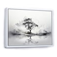 thumbnail image 2 of Designart "Grey White Minimalism Tree Ink euphony III" Floral Floater Framed Wall Decor, 2 of 7