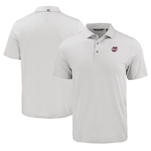 Men's Cutter & Buck Gray UMass Minutemen Coastline Epic Comfort Eco Recycled Polo