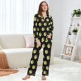 thumbnail image 6 of FORMRS Womens Pajama Set Long Sleeve Top and Pants with Pockets Soft Comfy Lounge Sleepwear, Sizes S-2XL, Black Volleyball Pattern, 6 of 7