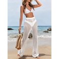 thumbnail image 4 of Pantalones de playa con cobertura en traje de baño RoseSeek White para mujer, 4 of 7
