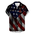 thumbnail image 2 of GaThRRgYP American Flag T-Shirt for Men Summer Tops,Men's Printing Button Casual Short Sleeve Turndown Collar Blouse Shirt Multicolor XXXXL, 2 of 3