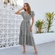thumbnail image 1 of Generic Real Shot Women's Clothing Flying Sleeves with Belt Pleated Hem Short Sleeve Dress, 1 of 1