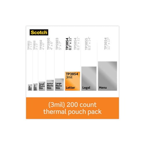 Laminating Pouches 3 mil, 9" x 11.5", Gloss Clear, 200/Pack