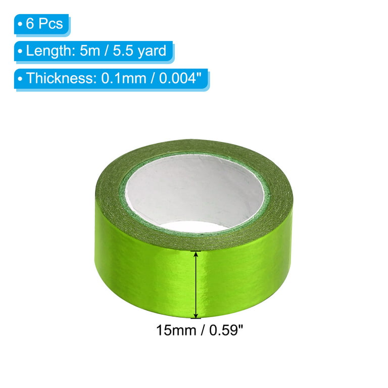 Uxcell 15mmx5m Metallic Foil Masking Washi Tape Art Craft Decoration, Green  1 Roll
