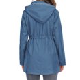 thumbnail image 6 of Turilly Womens Jackets Ladies Clearance, Women Hooded Waterproof Zipper Mid-length Windproof Waterproof Raincoat Jacket, 6 of 9
