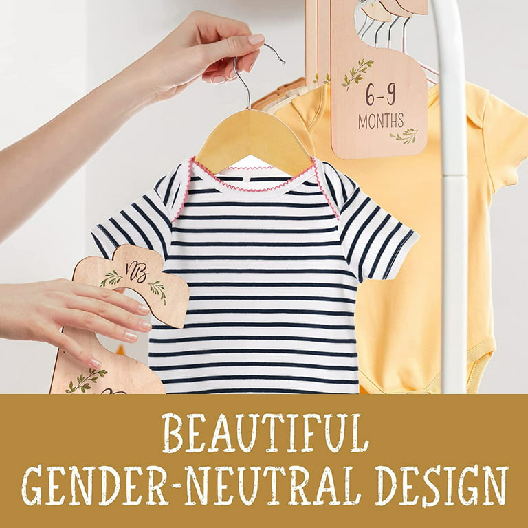 HX5B 5Pieces Wooden Baby Closet Size Divider Organizer Hanger Clothing  Dividers for Newborn Nursery Decor Infant