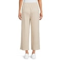thumbnail image 3 of Time and Tru Women’s Mid-Rise Brushed Hacci Pull-on Cropped Wide Leg Pants, 3 of 5