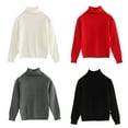 thumbnail image 4 of GYRATEDREAM 9M-5T Toddler Baby Boys Girls Casual Tops Long Sleeve Turtleneck T-Shirt Ribbed Knit Top Basic Solid Color Blouse, 2-3Y, 4 of 4