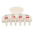 thumbnail image 1 of Pinza de pelo de moda con diseño de cerezas, pinza para el pelo con diamantes de imitación para mujeres y niñas, pinza para el pelo con diseño de cerezas, rendimiento confiable, 1 of 14