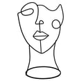 thumbnail image 1 of Moderna Cara De Metal Arte Estatua Decorativa Negra Decoración Abstracta Para El Hogar Serendint HA044447-02, 1 of 6