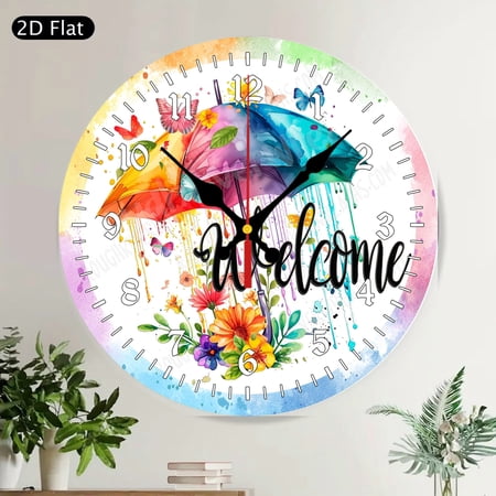 Vintage Shabby Chic Bird Rose Round Wall Clock Silent Rustic Teal Floral Decorative Home Decor