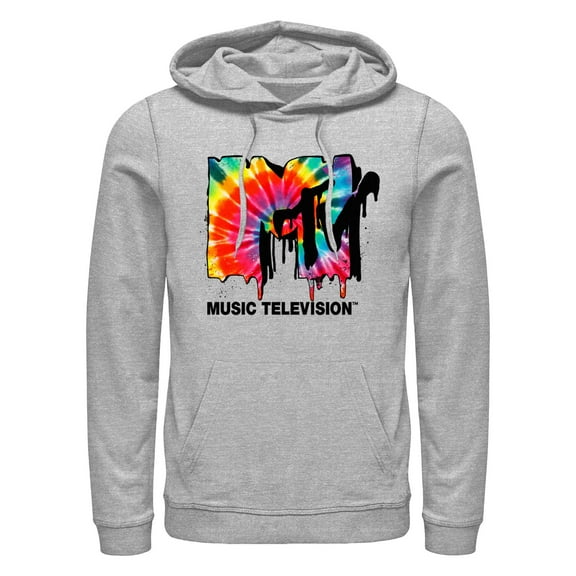 Men's MTV Tie Dye Drippy Logo  Pull Over Hoodie